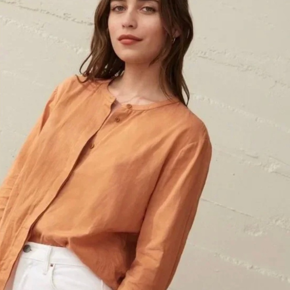 Jenni Kayne Linen Cotton James Top in Canyon L